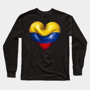 Colombian flag heart Long Sleeve T-Shirt